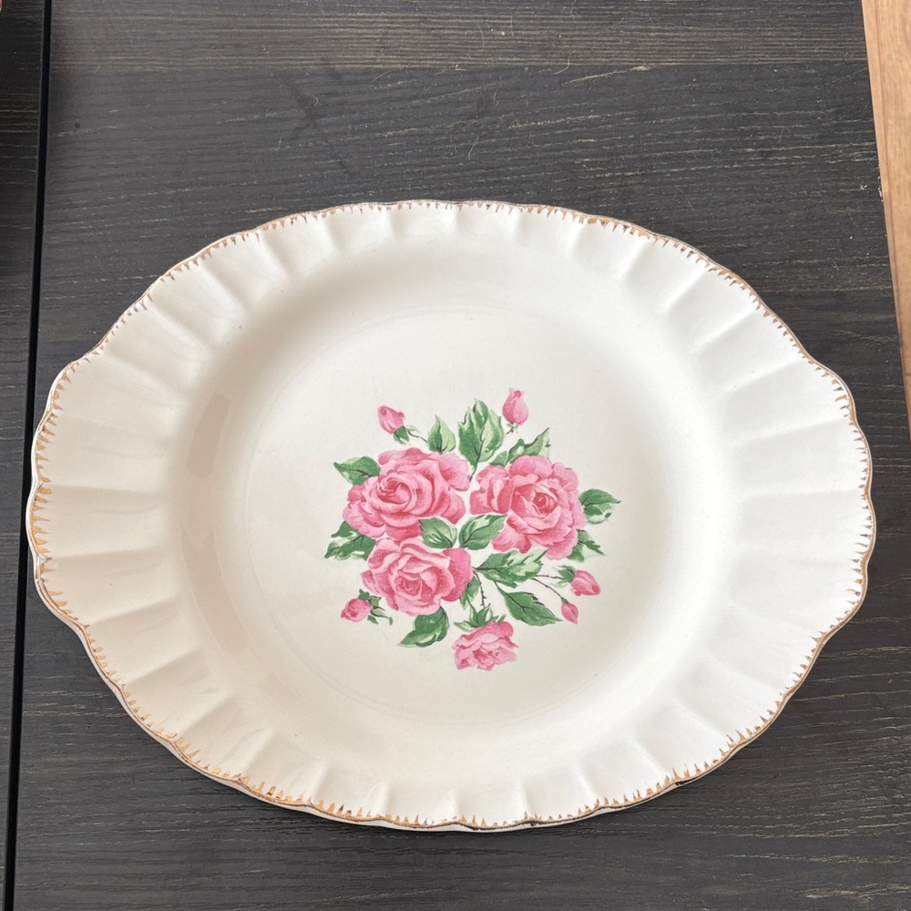 Kraftex Floral White and Pink Dinner Plate